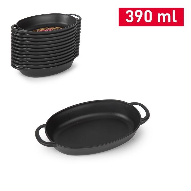 Plastic Forte Chutný oválný kastrol 390ml černý (12ks/bal)