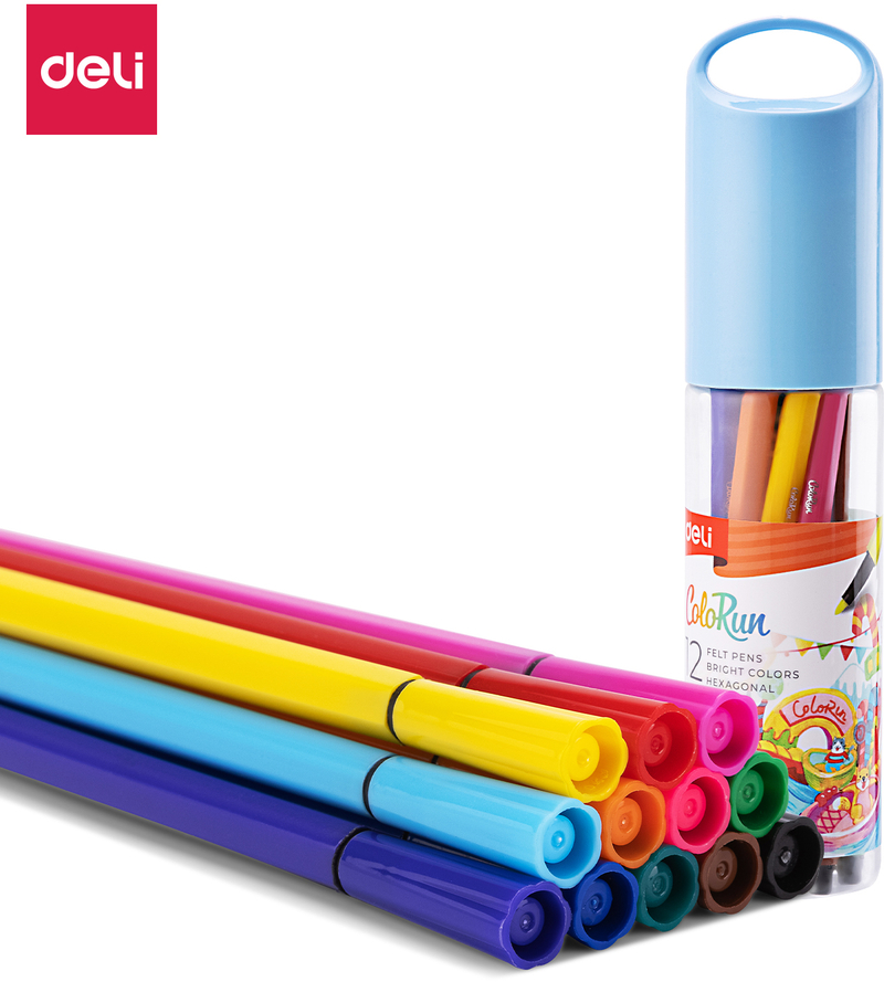 DELI Fixy barevné 12ks ColoRun EC156-12 (144ks/krt)