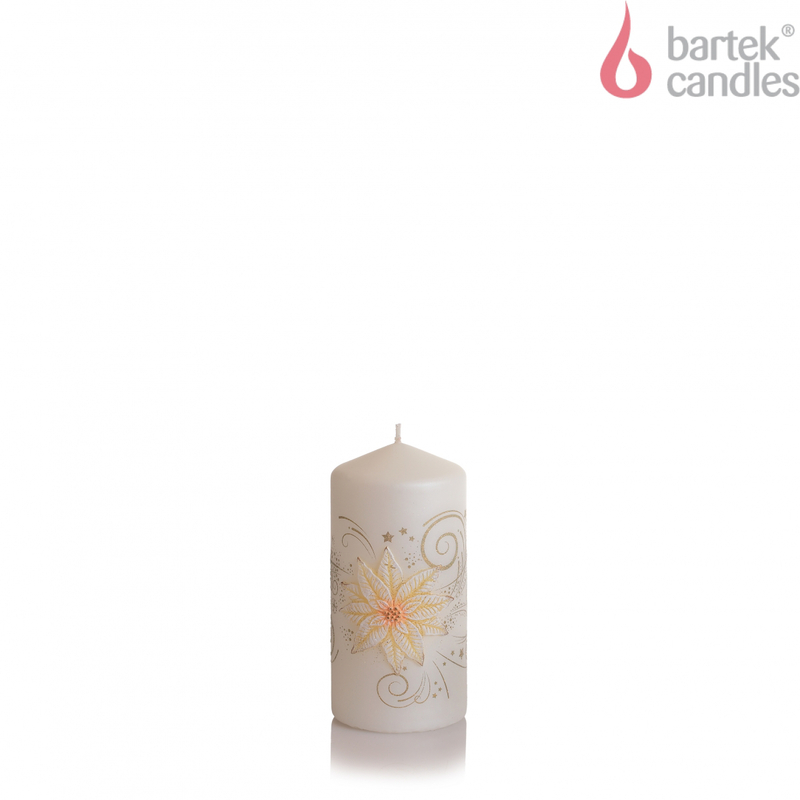 Bartek Svíčka slupek 70x150 435g Christmas Flower zlatá (6ks/krt)