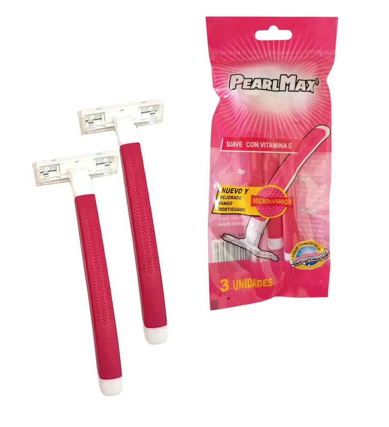 Žiletky PINK PEARLMAX 3ks fólie, 2 břity
 (40set/bal,400/krt)