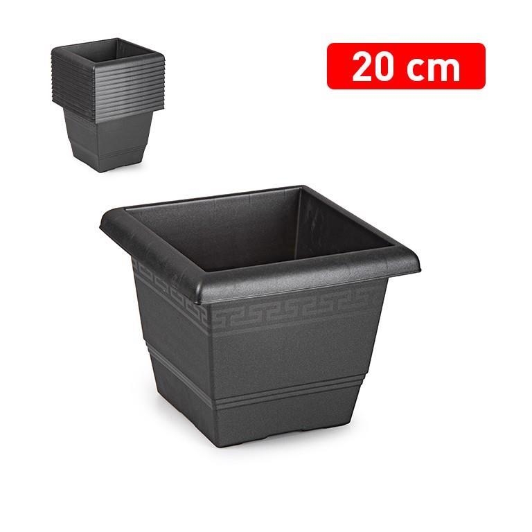 Plastic Forte Květináč 20cm hranatý ANTRACIT (12ks/bal)