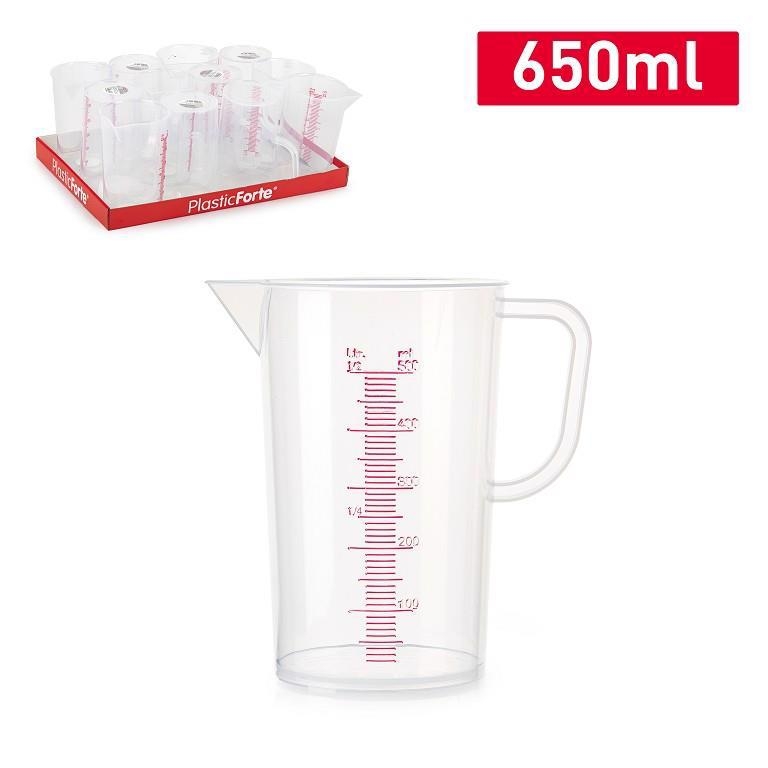 Plastic Forte Plastová odměrka protiskluzová 650ml průhledná (12ks/bal)