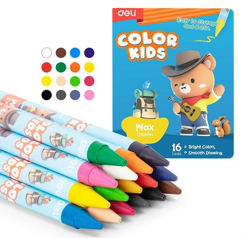 DELI Voskovky 16ks 16 barev COLOR KIDS EC225-16 (12set/bal, 96set/krt)