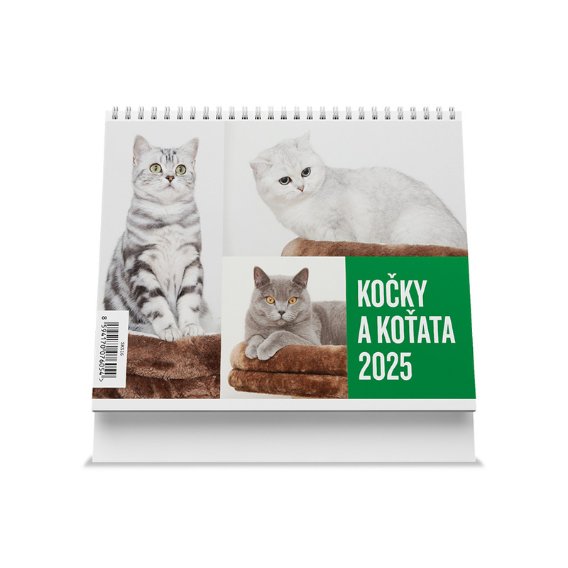 Stolní kalendář 2025 175x140mm - Kočky a koťata (10ks/bal)