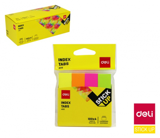 DELI Samolepící záložky 76x19mm STICK UP EA11202 (12set/bal,216/krt)