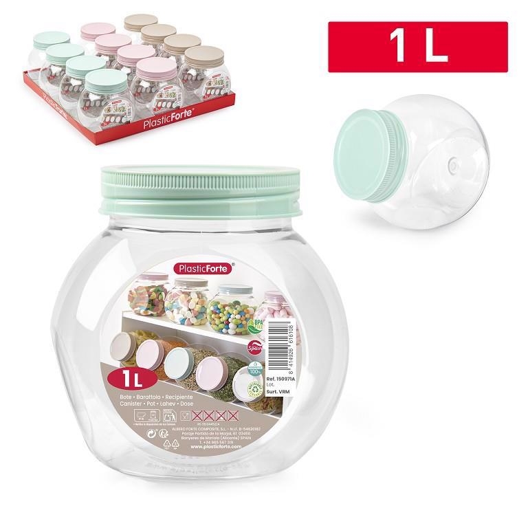 Plastic Forte Plastová dóza Canister Candy 1L Surt Vrm (12ks/bal)