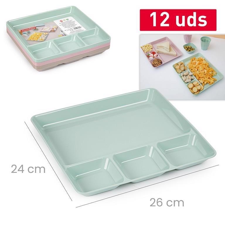 Plastic Forte Plastový jídelní tác s 4 přihrádkami SURT VRM (12ks/bal)