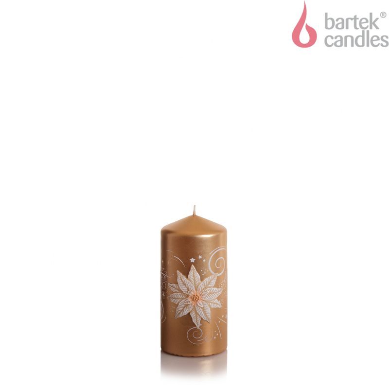 Bartek Svíčka slupek 60x130 280g Christmas Flower bílá + ecru (12ks/krt)