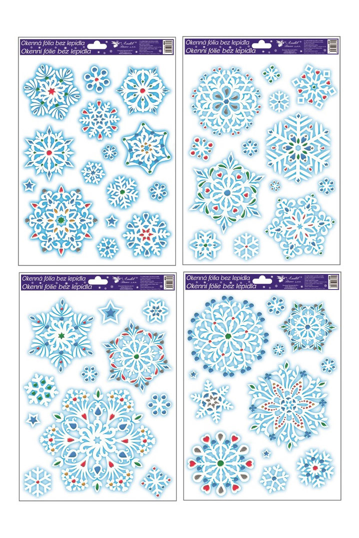 Okenní fólie 24x35cm Vločky s kamínky