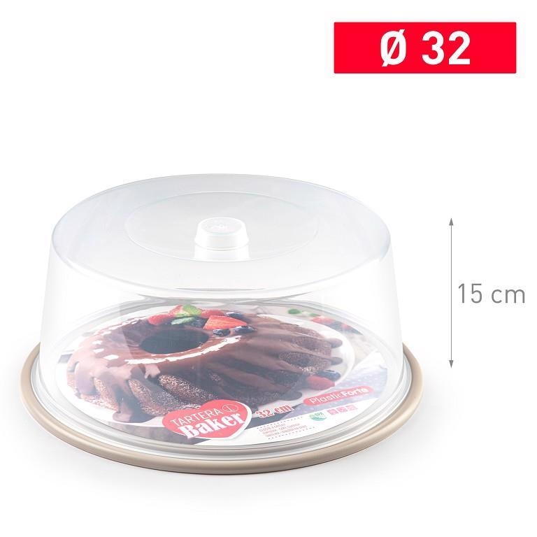 Plastic Forte Dóza na dort BAKER L 32cm Béžová (2ks/bal)