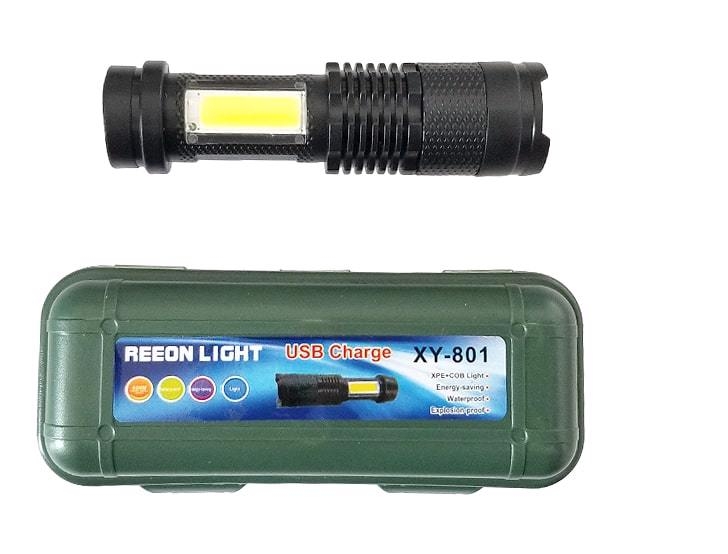 Ruční LED svítilna se zoomem XY-801 na USB nabíjení (6ks/bal)