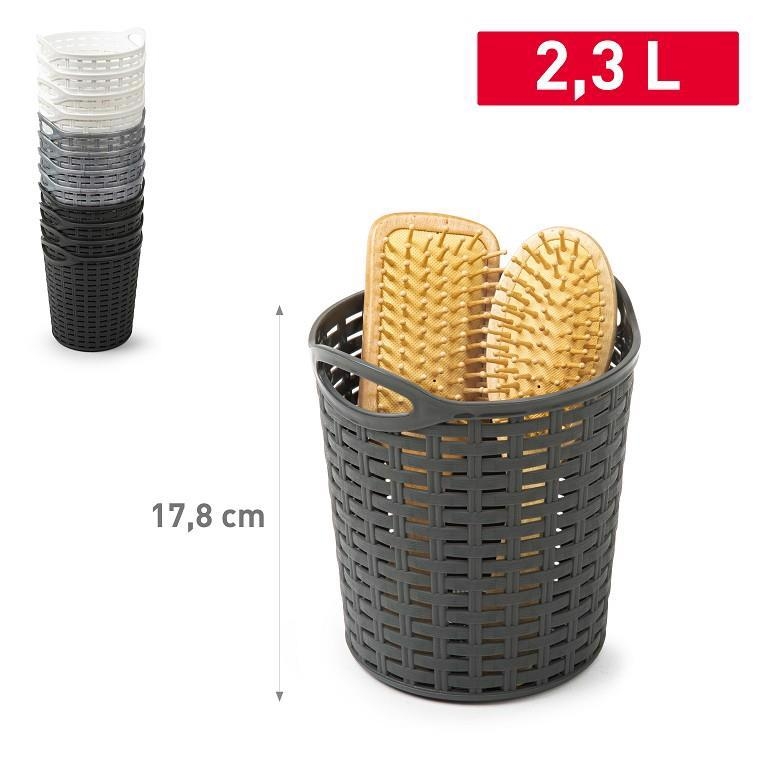 Plastic Forte Ratanový koš 2,3L Ø15,5x17,9cm (12ks/bal)