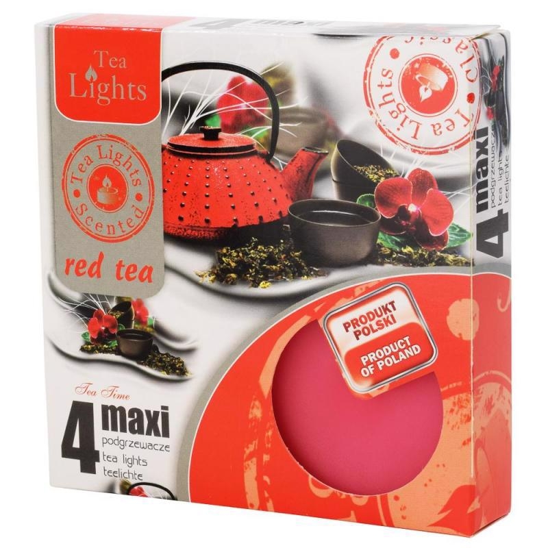 Svíčky Maxi 4ks Red Tea (10set/bal)