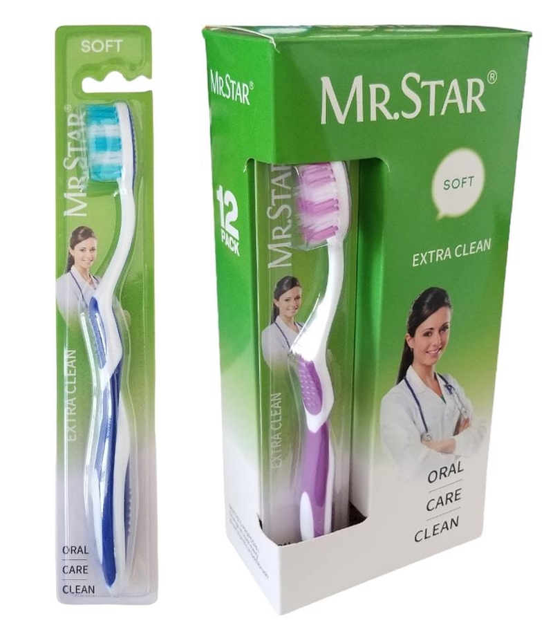 Mr.Star Zubní kartáček č.468 EXTRA CLEAN - Soft (12ks/bal)